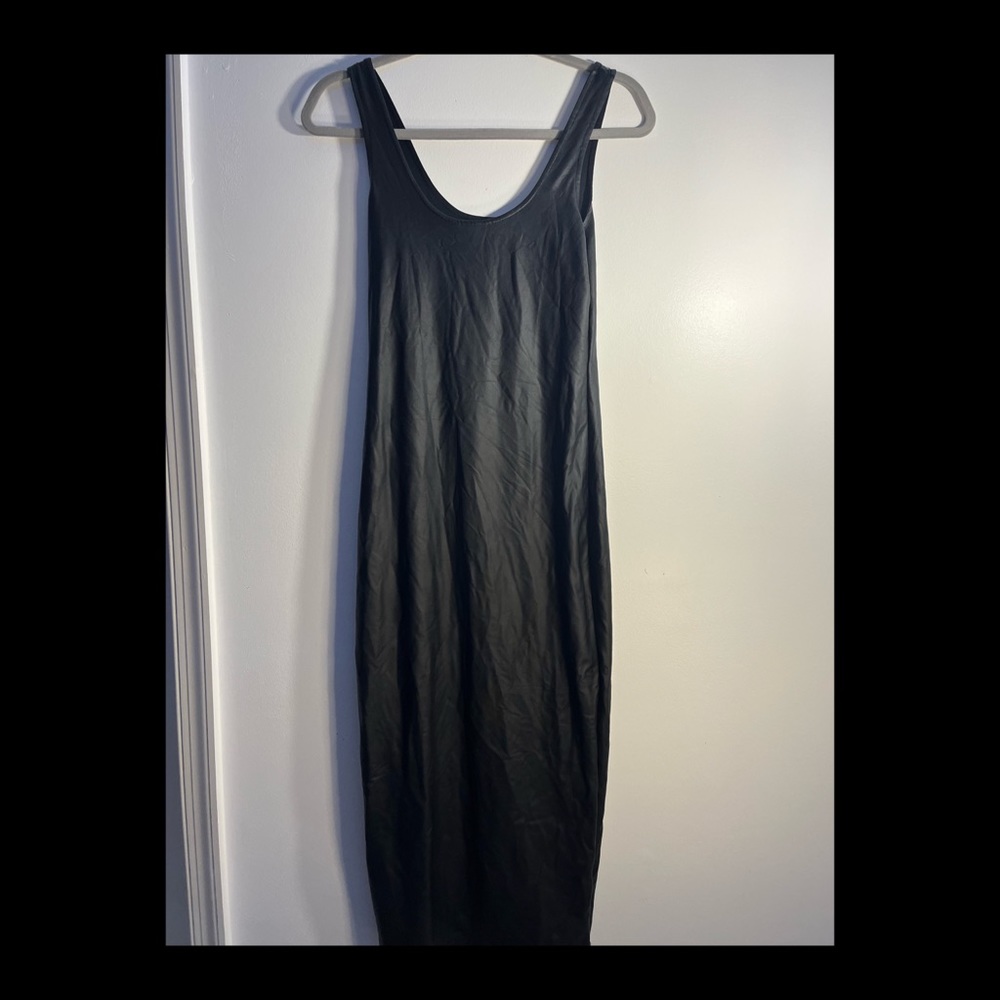 Leather fitted dress